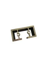 Square Wall Flange With Internal Screw 25*60 Glass Channel in the Middle (4 Pieces)