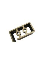 Square Wall Flange With Internal Screw 25*60 With Glass Channel On The Side